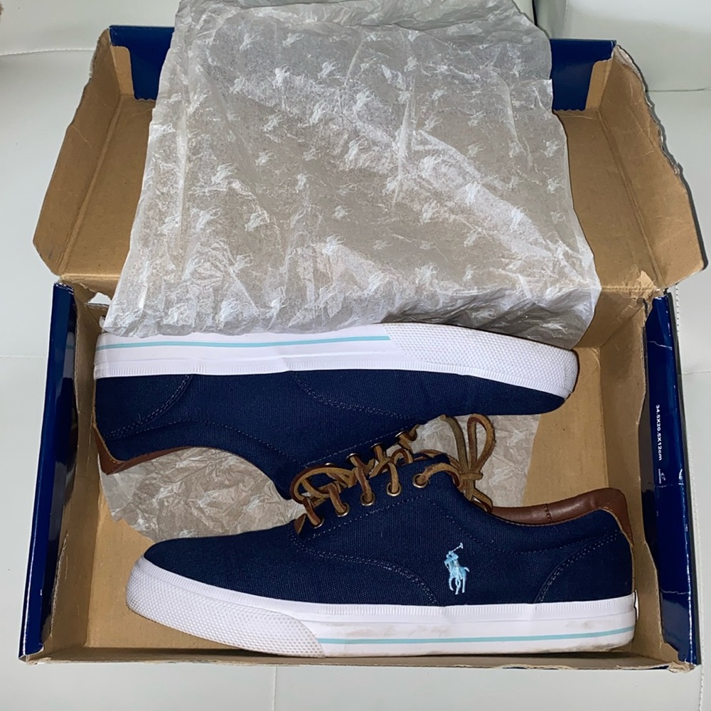 Polo Ralph Lauren Navy Canvas/Leather Shoe